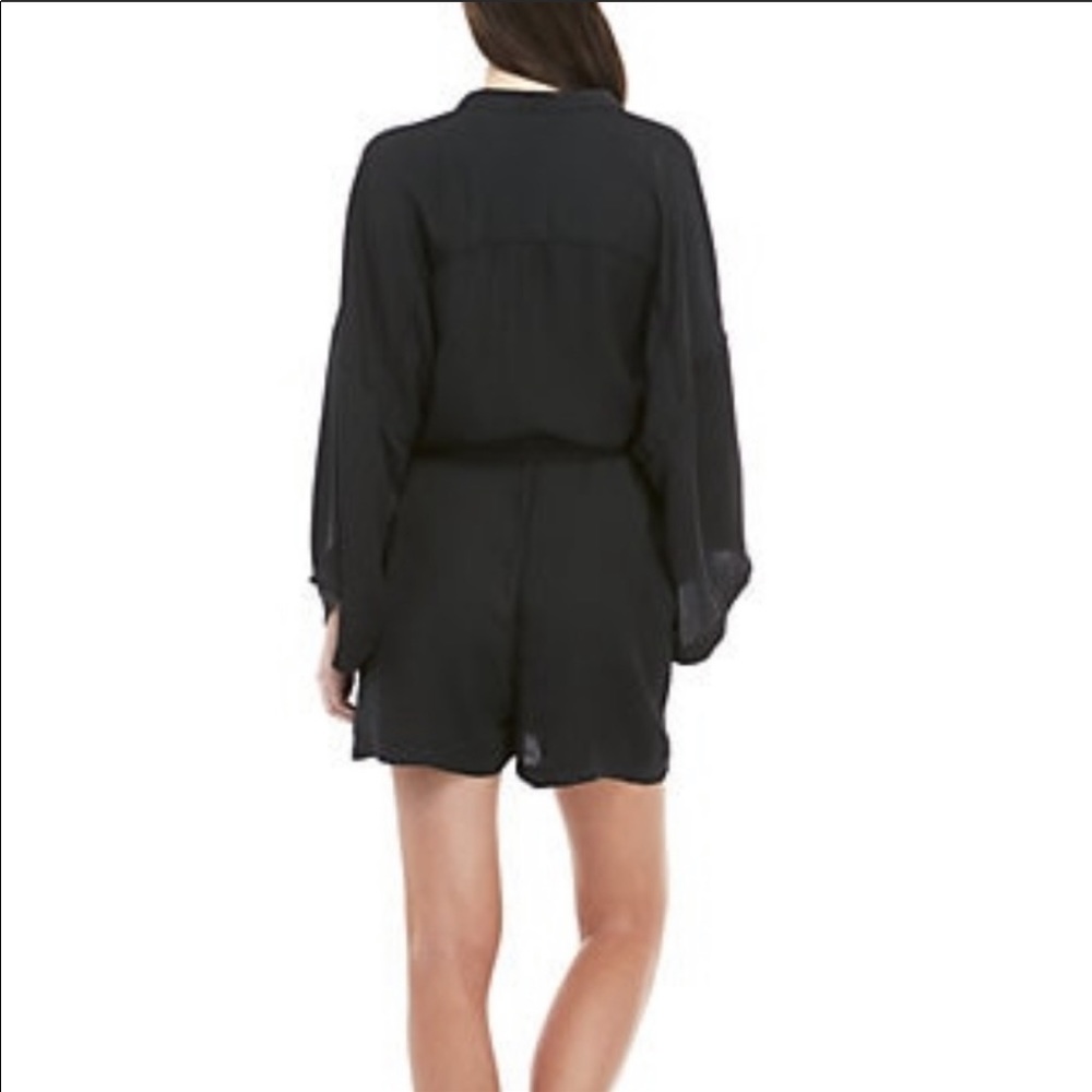 Only 1 M left!NWT|•FREE PEOPLE•|Satin Black Romper - Picture 2 of 3